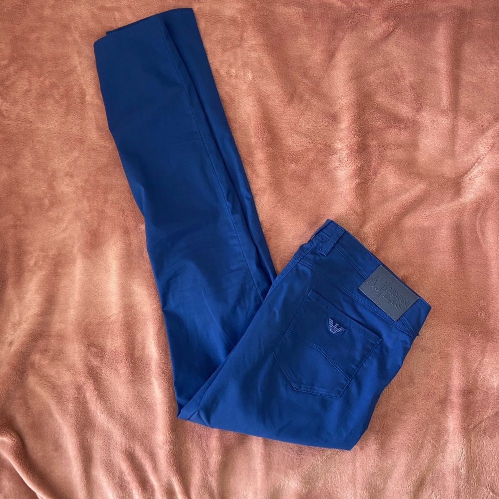 Armani Jeans low rise blue skinny jeans in size 4